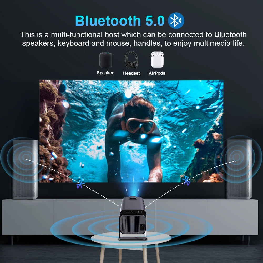 Velec HY320 Mini Projector Upgrade 4K Android 11 WiFi 6 BT 5.0 Allwinner H713 Home Outdoor Portable Projector HY320 MINI