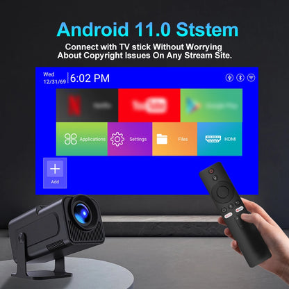 Velec HY320 Mini Projector Upgrade 4K Android 11 WiFi 6 BT 5.0 Allwinner H713 Home Outdoor Portable Projector HY320 MINI